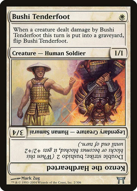 Bushi Tenderfoot // Kenzo the Hardhearted, card 2 from Champions of Kamigawa
