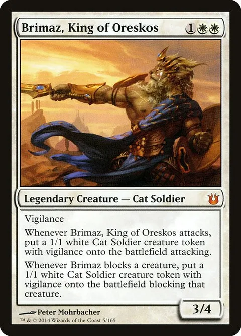 Brimaz, King of Oreskos, card 5 from Born of the Gods
