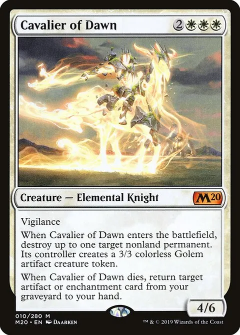 Cavalier of Dawn, card 10 from Core Set 2020