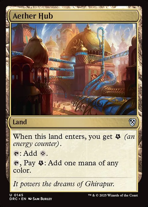 Aether Hub, card 145 from Aetherdrift Commander