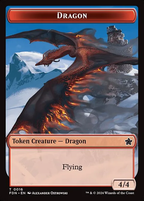 Dragon, card 16 from Foundations Tokens