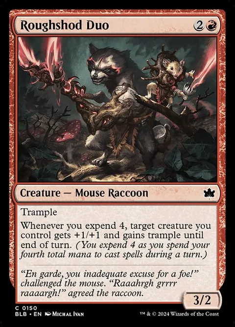 Roughshod Duo, card 150 from Bloomburrow