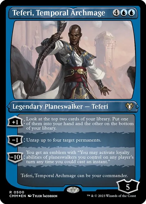 Teferi, Temporal Archmage, card 500 from Commander Masters