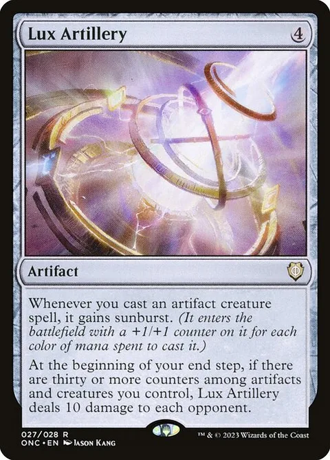 Lux Artillery, card 27 from Phyrexia: All Will Be One Commander