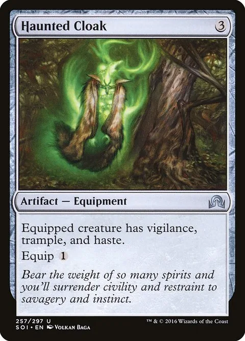 Haunted Cloak, card 257 from Shadows over Innistrad