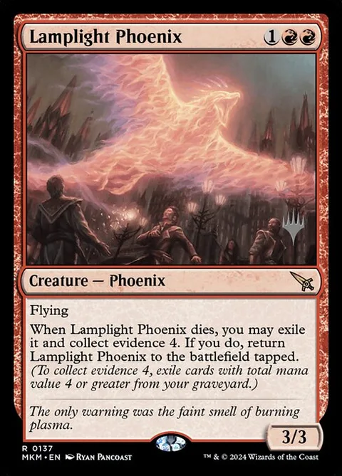 Lamplight Phoenix, card 137p from Murders at Karlov Manor Promos