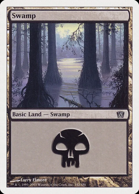 Swamp, card 342 from Eighth Edition