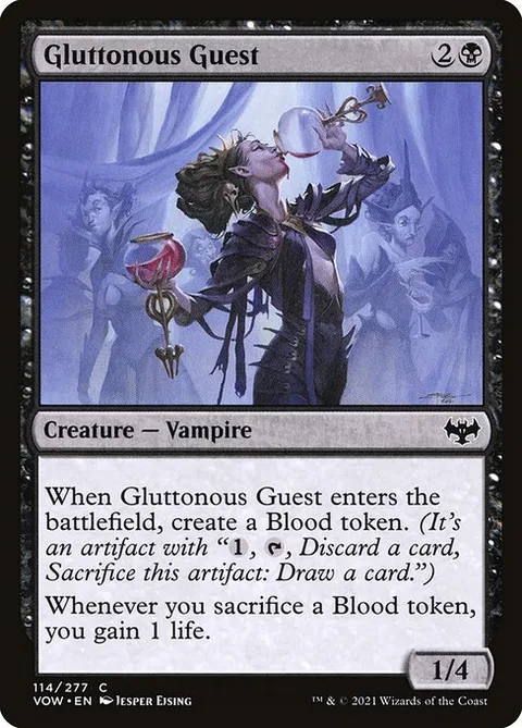 Gluttonous Guest, card 114 from Innistrad: Crimson Vow