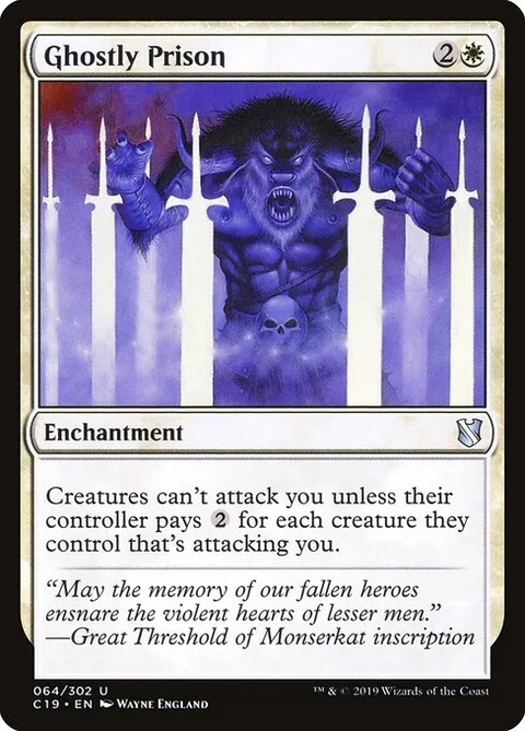 Ghostly Prison, card 64 from Commander 2019