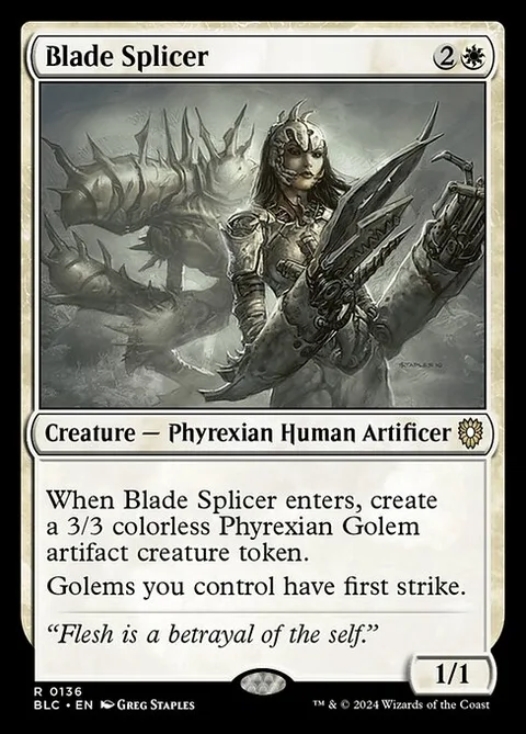 Blade Splicer, card 136 from Bloomburrow Commander