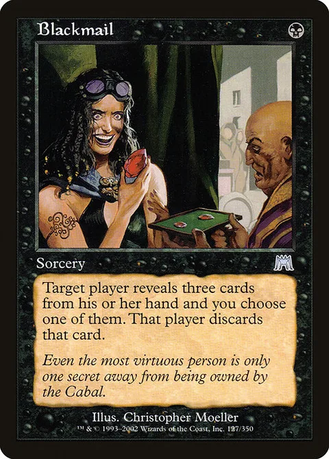 Blackmail, card 127 from Onslaught