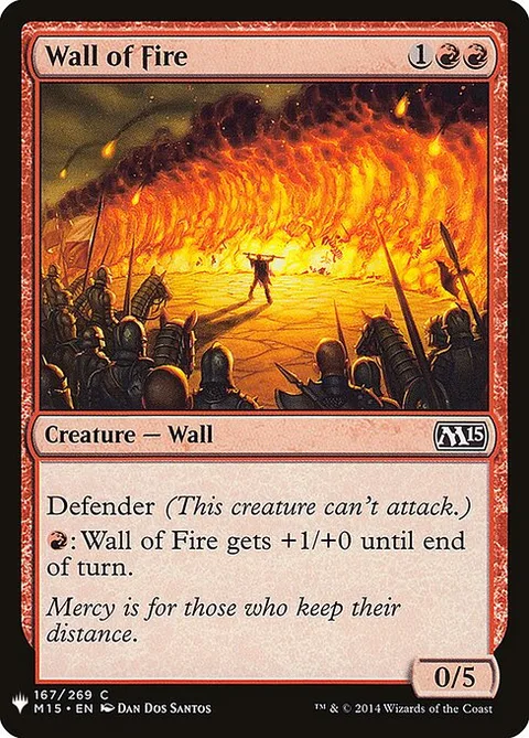 Wall of Fire, card M15-167 from The List
