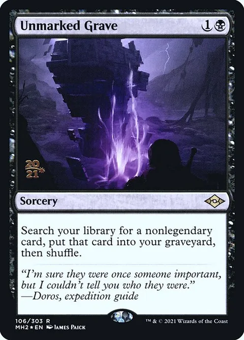 Unmarked Grave, card 106s from Modern Horizons 2 Promos