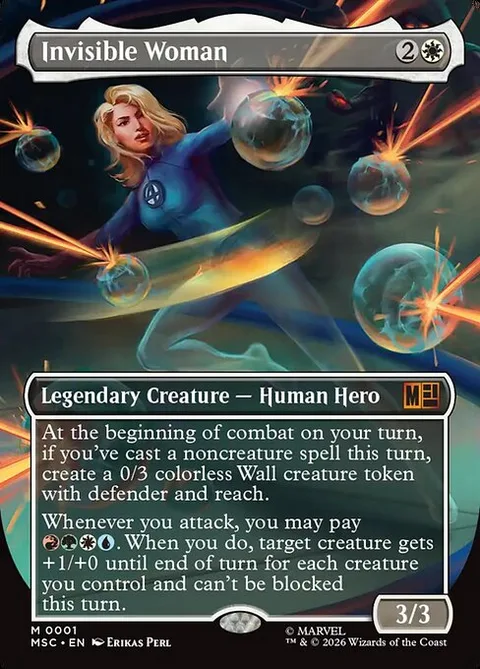 Invisible Woman, card 1 from Marvel Super Heroes Commander