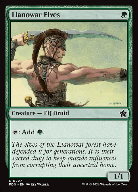 Llanowar Elves, card 227 from Foundations