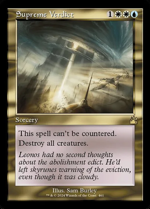 Supreme Verdict, card 461 from Ravnica Remastered