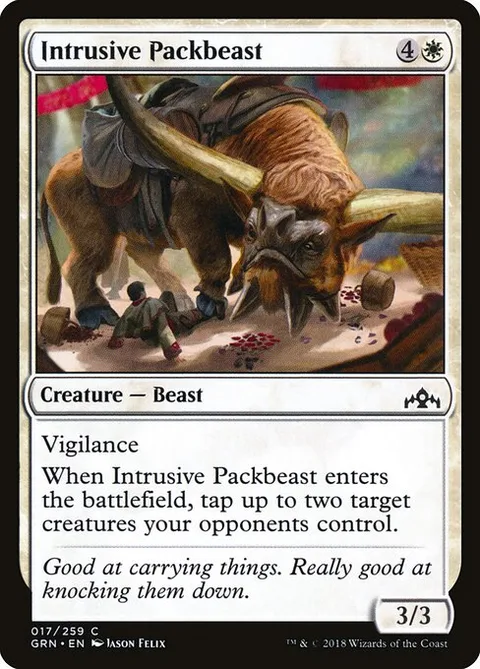 Intrusive Packbeast, card 17 from Guilds of Ravnica