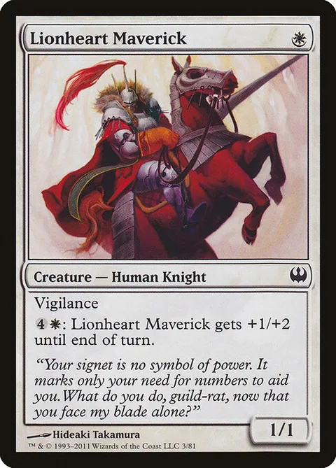 Lionheart Maverick, card 3 from Duel Decks: Knights vs. Dragons