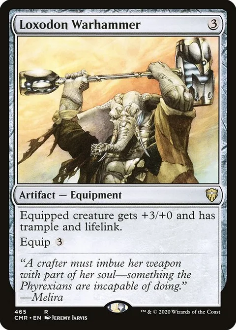 Loxodon Warhammer, card 465 from Commander Legends