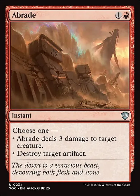 Abrade, card 234 from Secrets of Strixhaven Commander