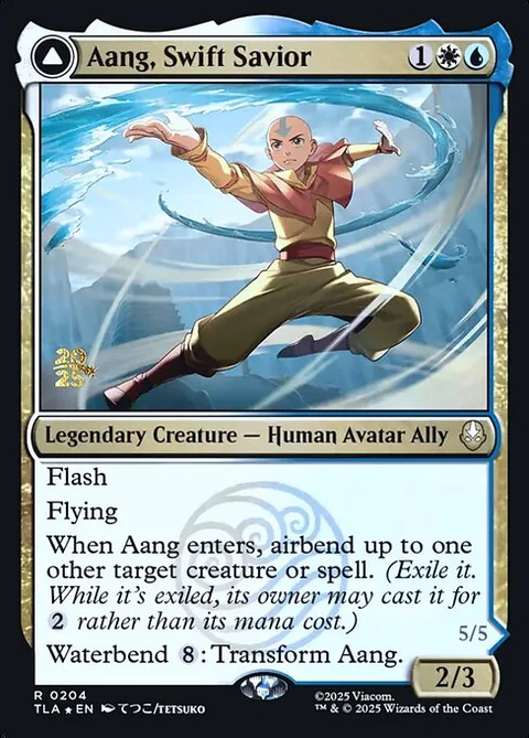Aang, Swift Savior // Aang and La, Ocean's Fury, card 204s from Avatar: The Last Airbender Promos