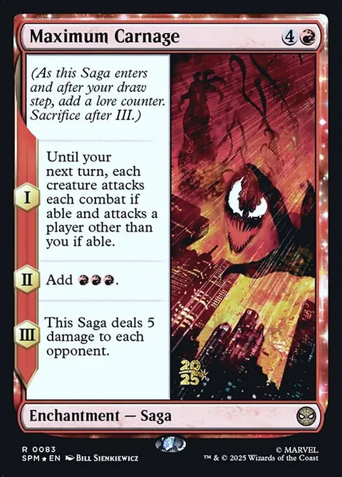 Maximum Carnage, card 83s from Marvel's Spider-Man Promos