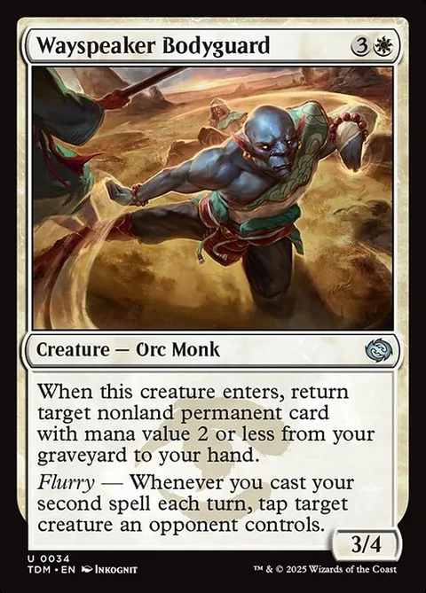 Wayspeaker Bodyguard, card 34 from Tarkir: Dragonstorm
