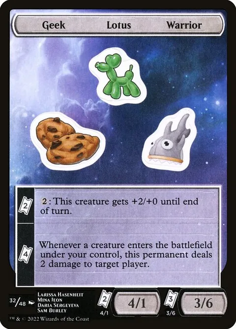Geek Lotus Warrior, carte 32 de Unfinity Sticker Sheets