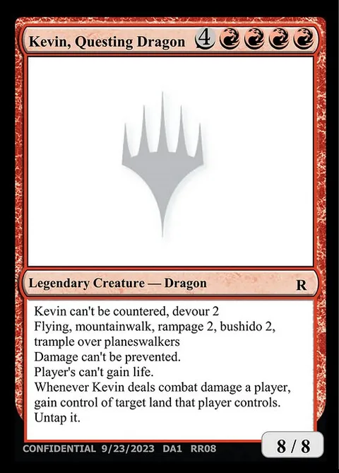 Kevin, Questing Dragon, card RR08a from Unknown Event