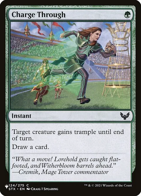 Charge Through, card STX-124 from The List