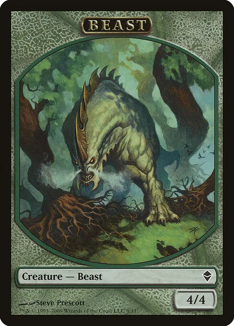 Beast, card 9 from Zendikar Tokens