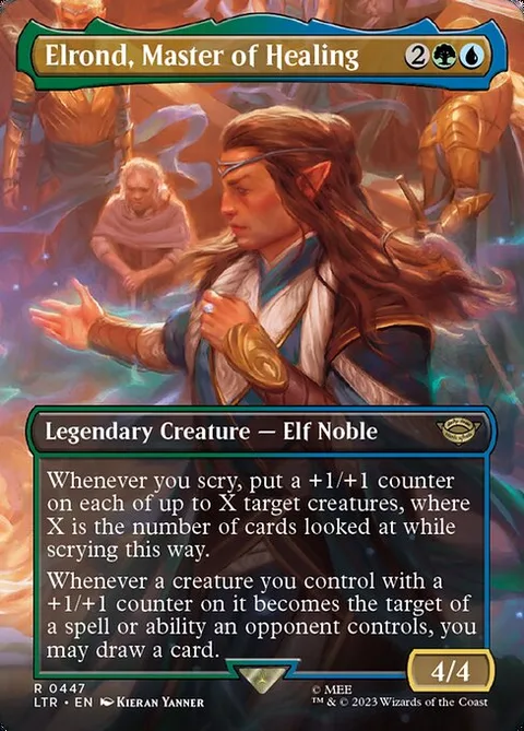 Elrond, Master of Healing, card 447 from The Lord of the Rings: Tales of Middle-earth