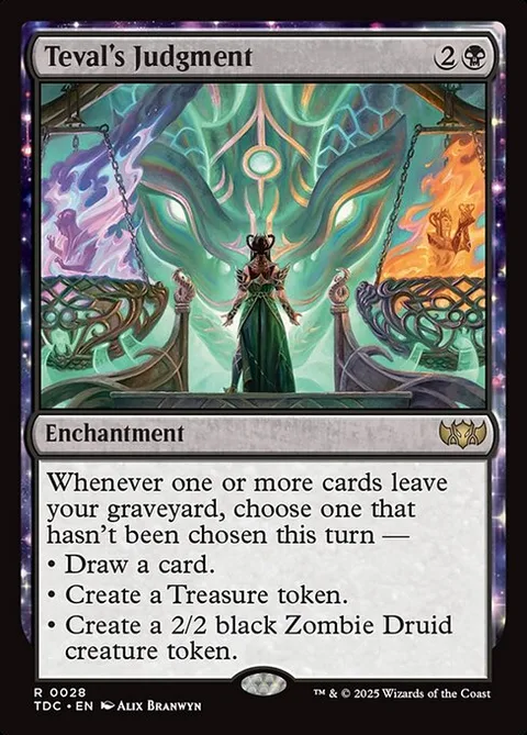 Teval's Judgment, card 28 from Tarkir: Dragonstorm Commander
