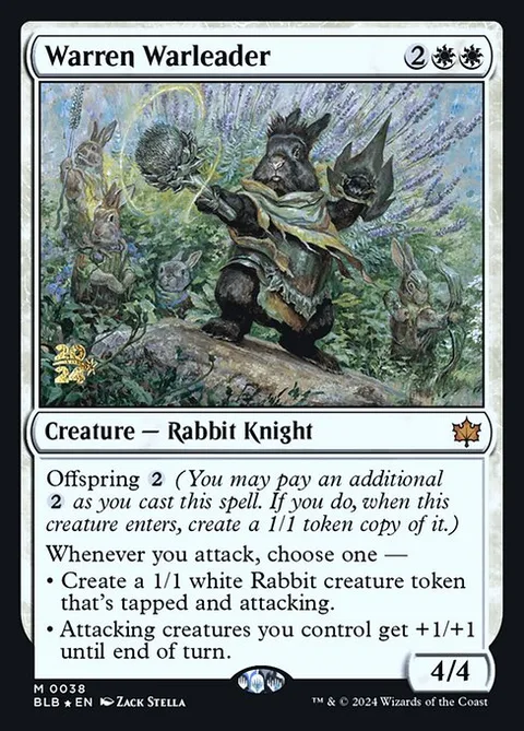 Warren Warleader, carte 38s de Bloomburrow Promos