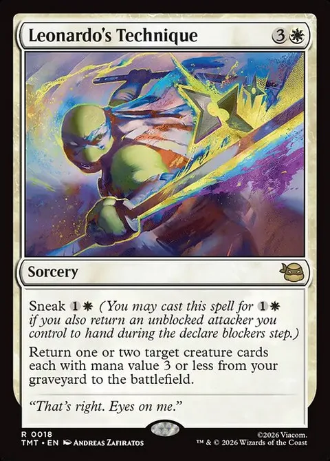 Leonardo's Technique, card 18 from Teenage Mutant Ninja Turtles