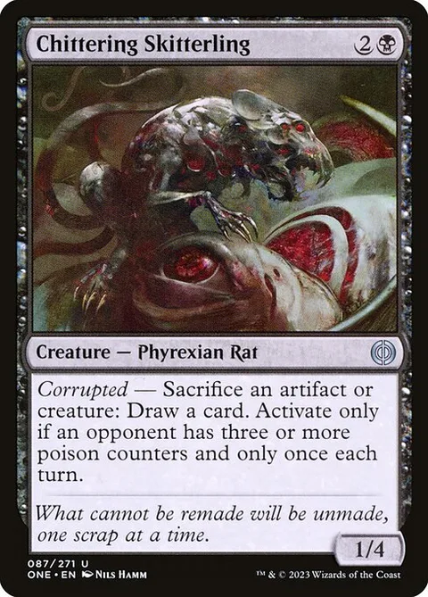 Chittering Skitterling, card 87 from Phyrexia: All Will Be One