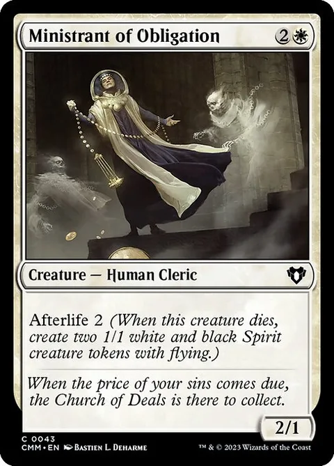 Ministrant of Obligation, carte 43 de Commander Masters