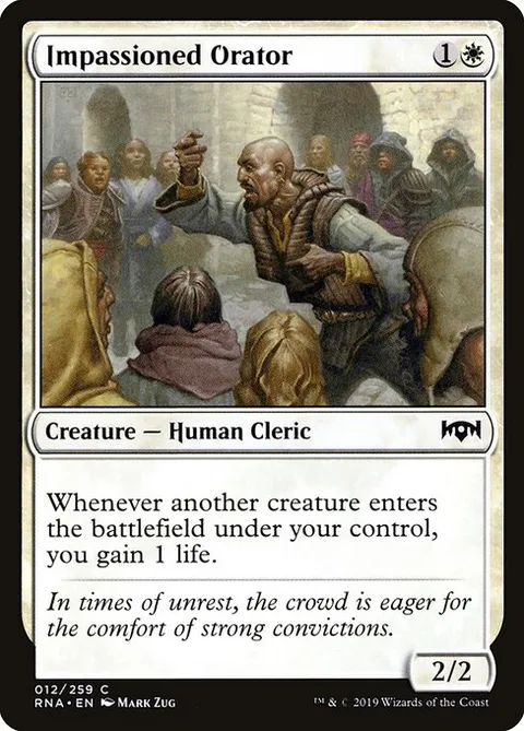 Impassioned Orator, card 12 from Ravnica Allegiance