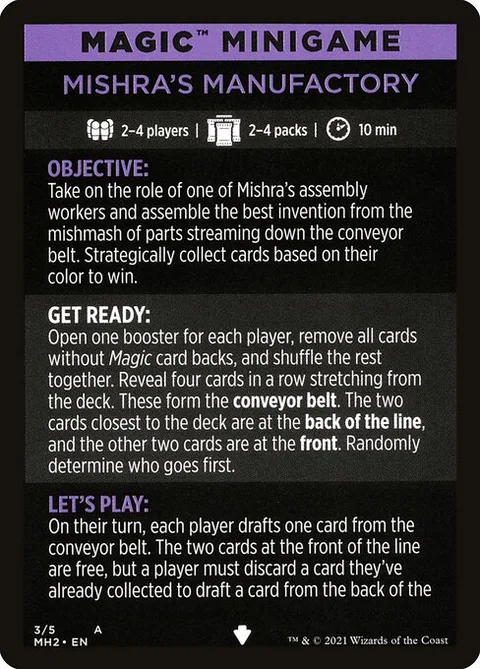 Mishra's Manufactory // Mishra's Manufactory (cont'd), card 3 from Modern Horizons 2 Minigames