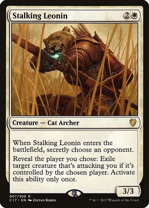 Stalking Leonin, card 7 from Commander 2017