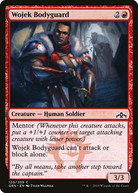 Wojek Bodyguard, card 120 from Guilds of Ravnica