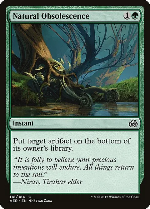 Natural Obsolescence, card 118 from Aether Revolt