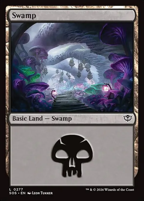 Swamp, card 277 from Secrets of Strixhaven