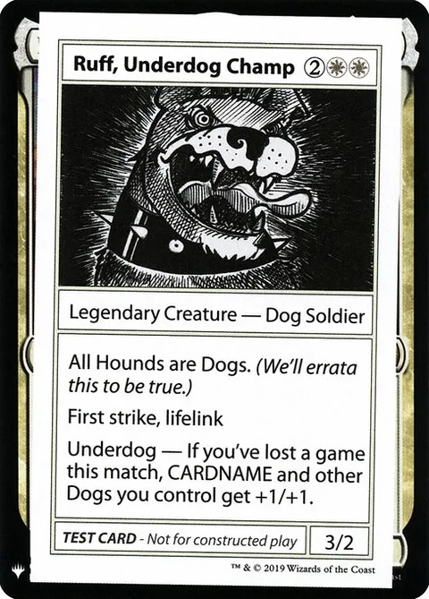 Ruff, Underdog Champ, carte 10 de Mystery Booster Playtest Cards 2019