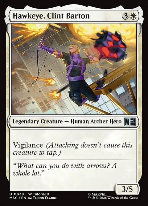 Hawkeye, Clint Barton, card 838 from Marvel Super Heroes Commander