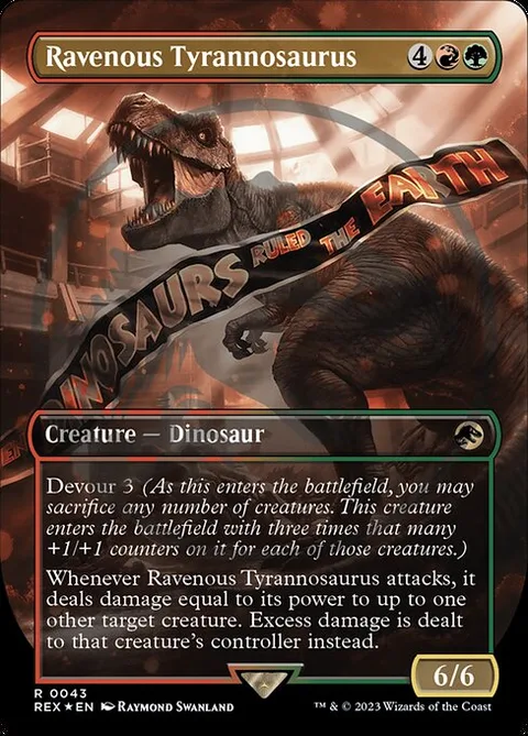 Ravenous Tyrannosaurus, carte 43 de Jurassic World Collection
