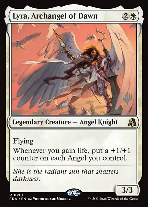 Lyra, Archangel of Dawn, carte 201p de Reality Fracture Promos