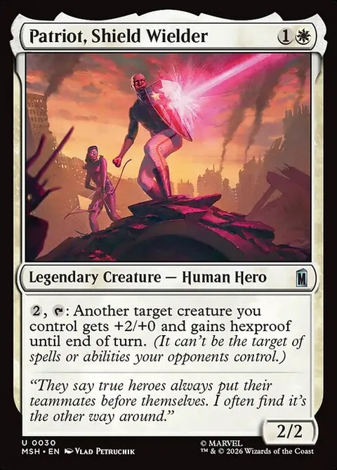 Patriot, Shield Wielder, card 30 from Marvel Super Heroes