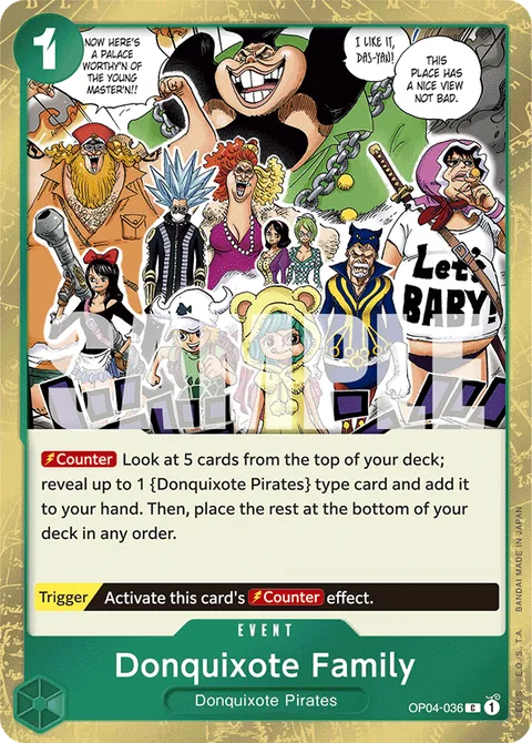 Donquixote Family (Jolly Roger Foil), carte OP04-036 de Premium Booster -The Best-