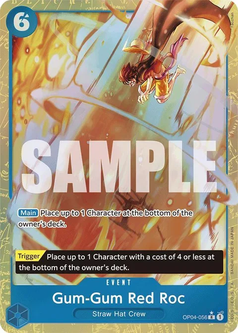 Gum-Gum Red Roc (Alternate Art), card OP04-056 from Premium Booster -The Best-